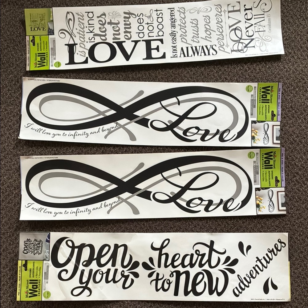 Main Street Wall Creations LOVE Infinity Wall Del Removable Vinyl Sticker USA